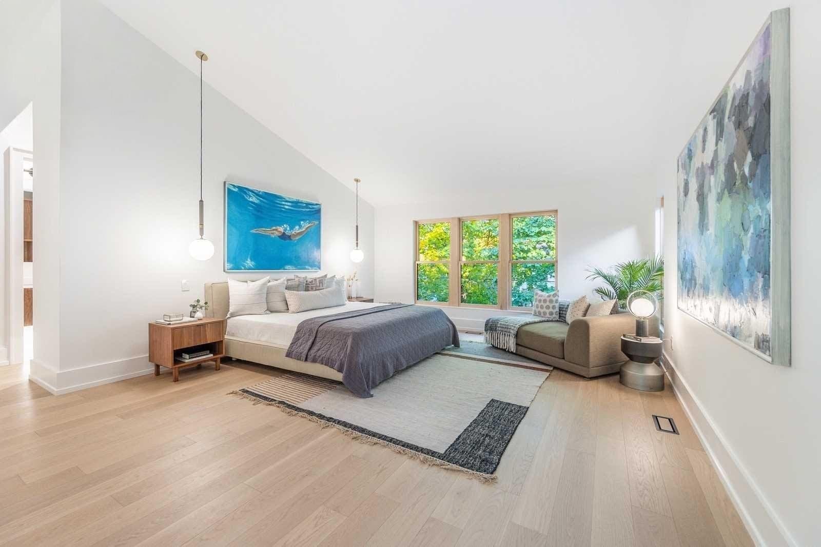 Master bedroom renovation with custom features in Toronto home